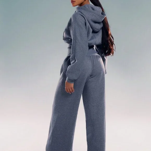 Grey Casual Women's Hooded Zip up Jumpsuit